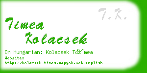 timea kolacsek business card